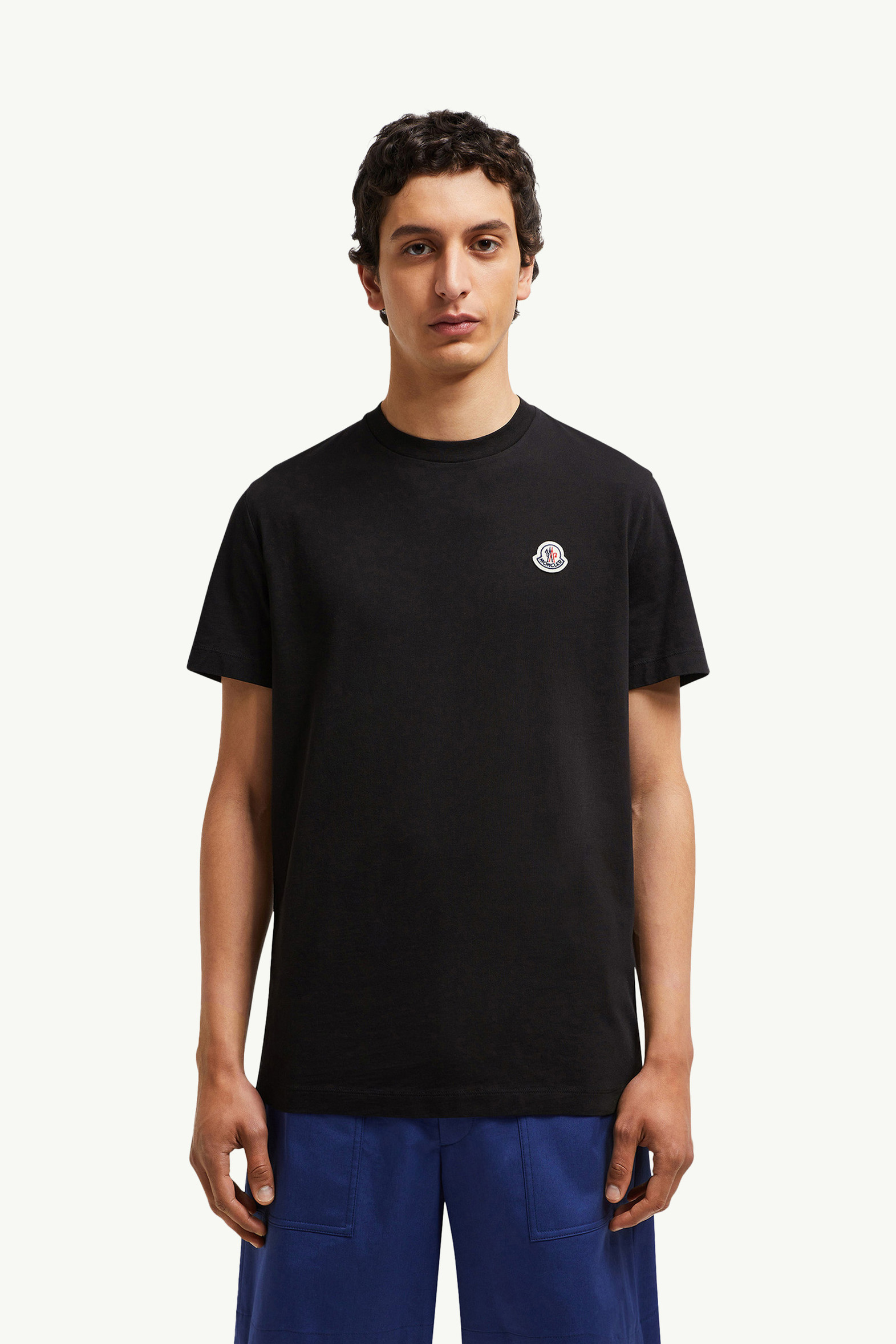 Logo Patch Cotton T-Shirt (Pack of Three) Men Black Moncler 3